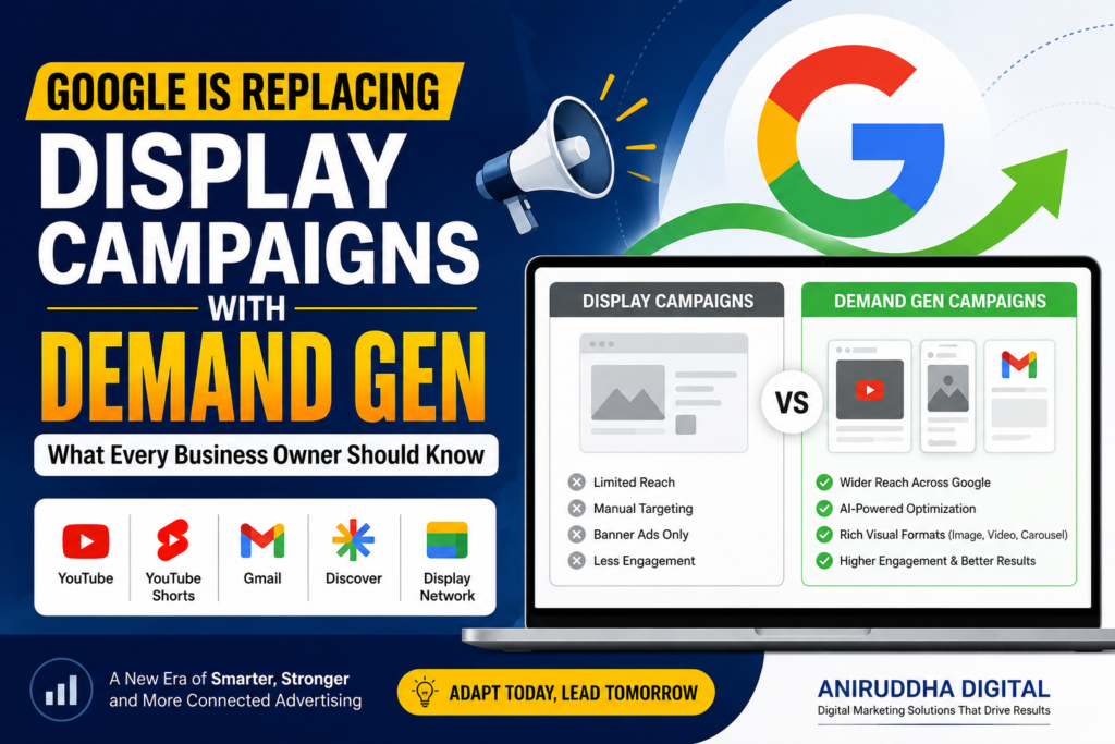 Google replacing Display Campaigns with Demand Gen campaigns across YouTube, Gmail, Discover and Display Network in 2026